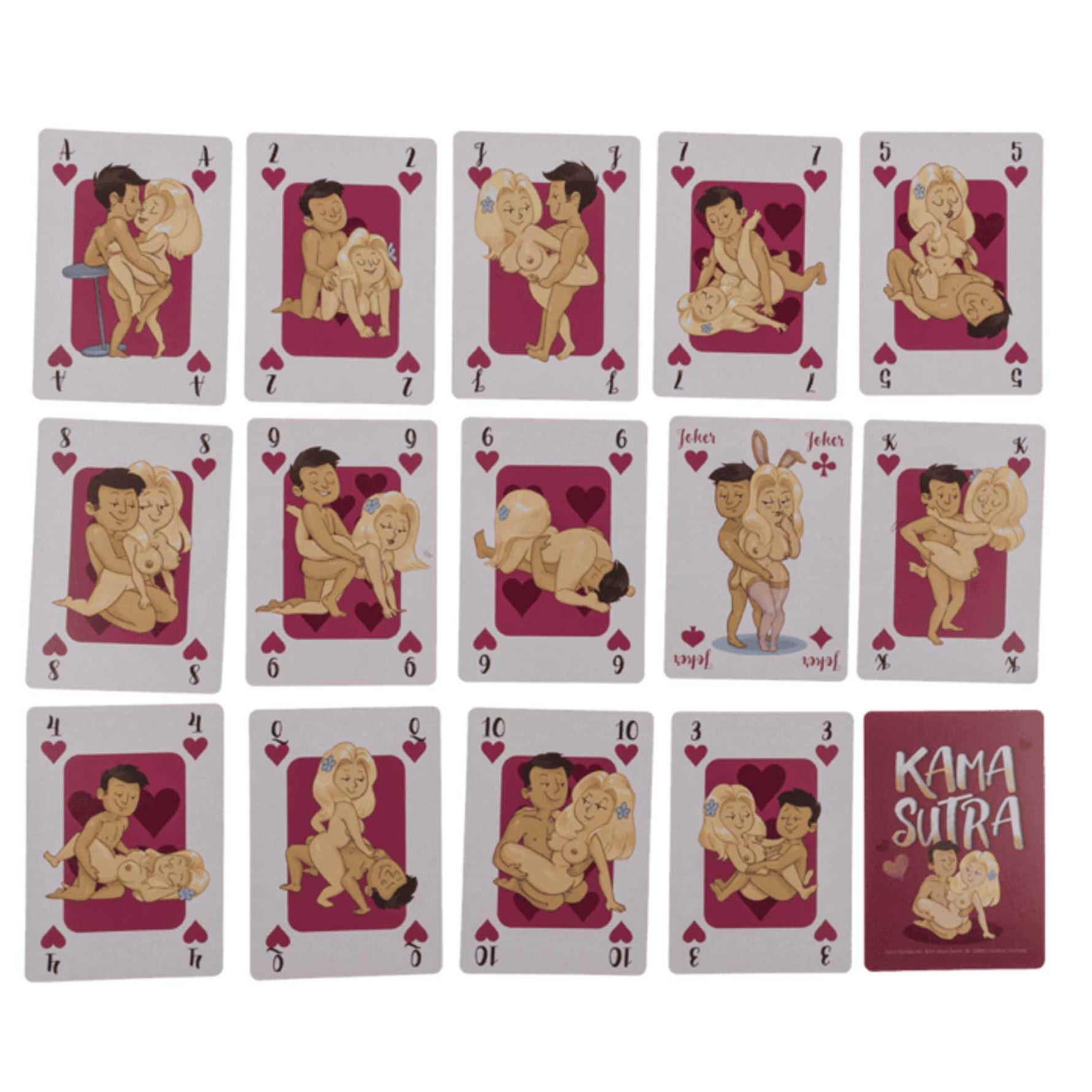 Cărți de joc Kama Sutra Comic Hai să jucăm împreună 54 de cărți