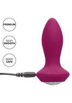 Plug vibrant din silicon Power Gem, violet, 95 cm