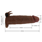 Pretty Love Extensor vibrant pentru penis, maro, 17 cm