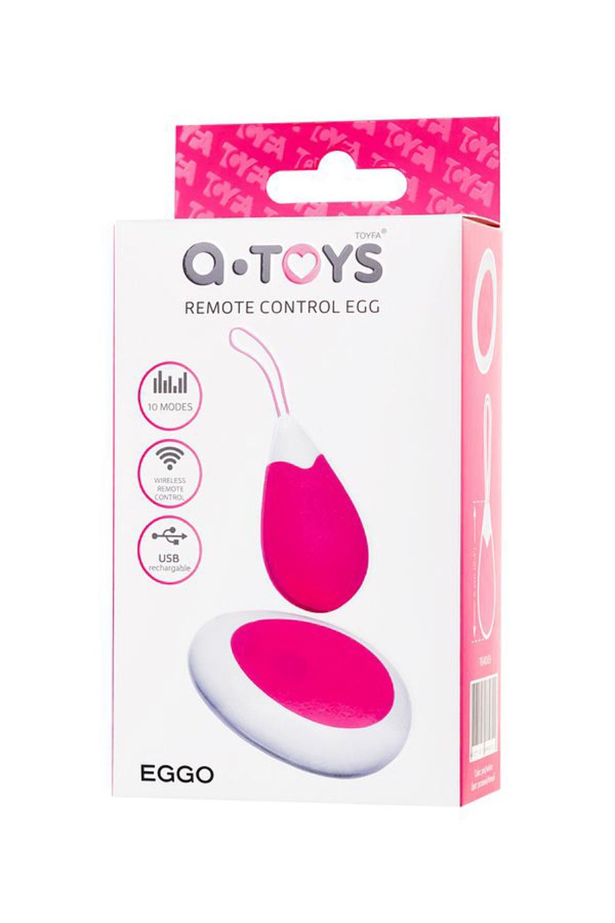 Ou vibrant cu telecomandă din silicon A-Toys roz alb 12 cm