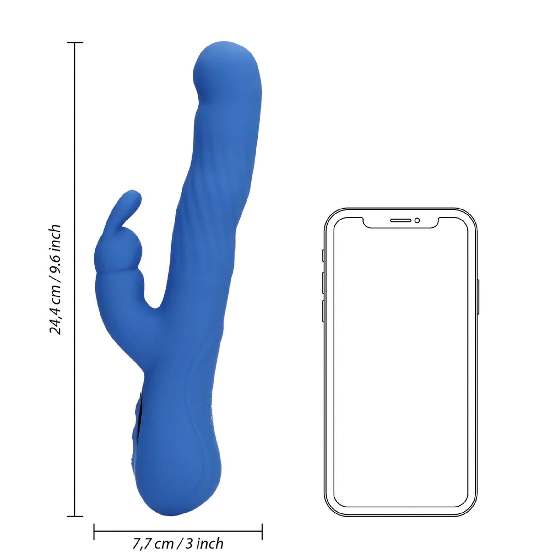 Vibrator Loveline Wiggle iepuraș albastru 24 cm