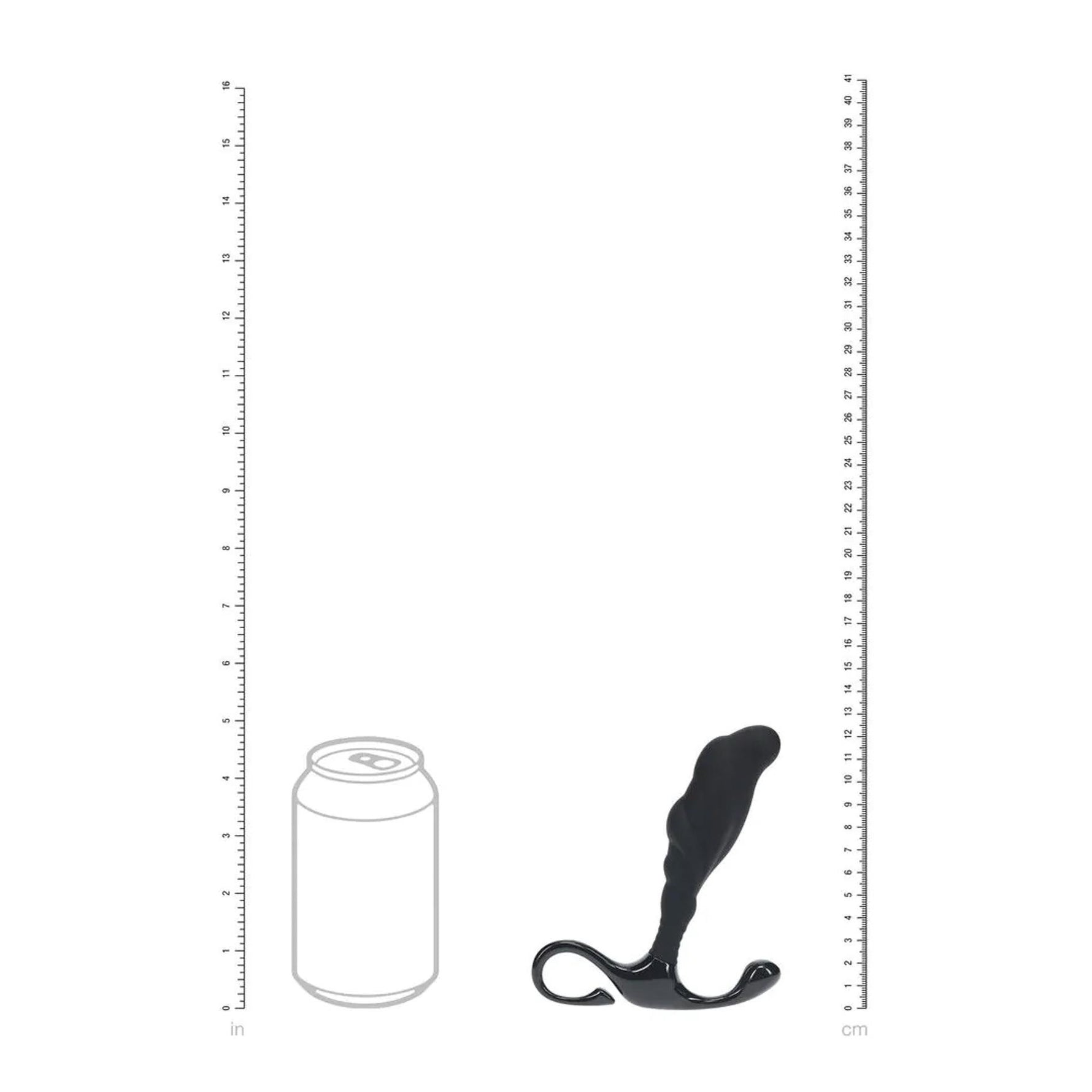 Masaj prostată Levelz din silicon, ondulat, L, negru, 12,4 cm