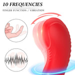 Vibrator APP seria B Fox, încălzit, cu vârf de deget, 14 cm, din silicon