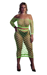 Set lenjerie intimă Neon Ouch, top cu mâneci lungi și fustă, XL XXXXL