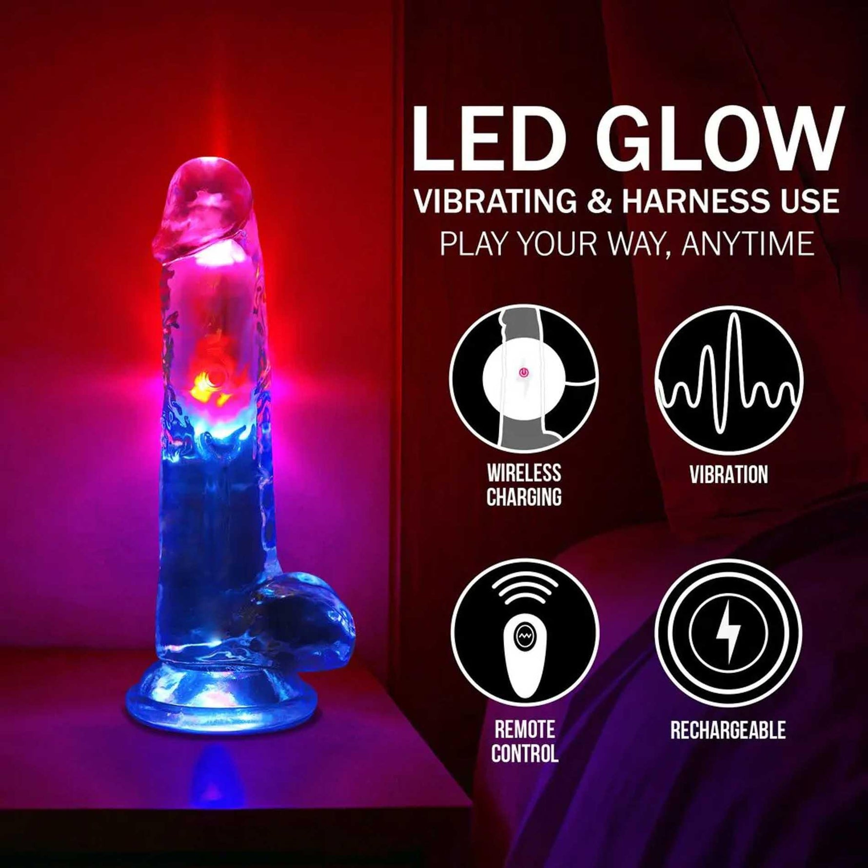 Vibrator realist RealRock transparent 22,5 cm