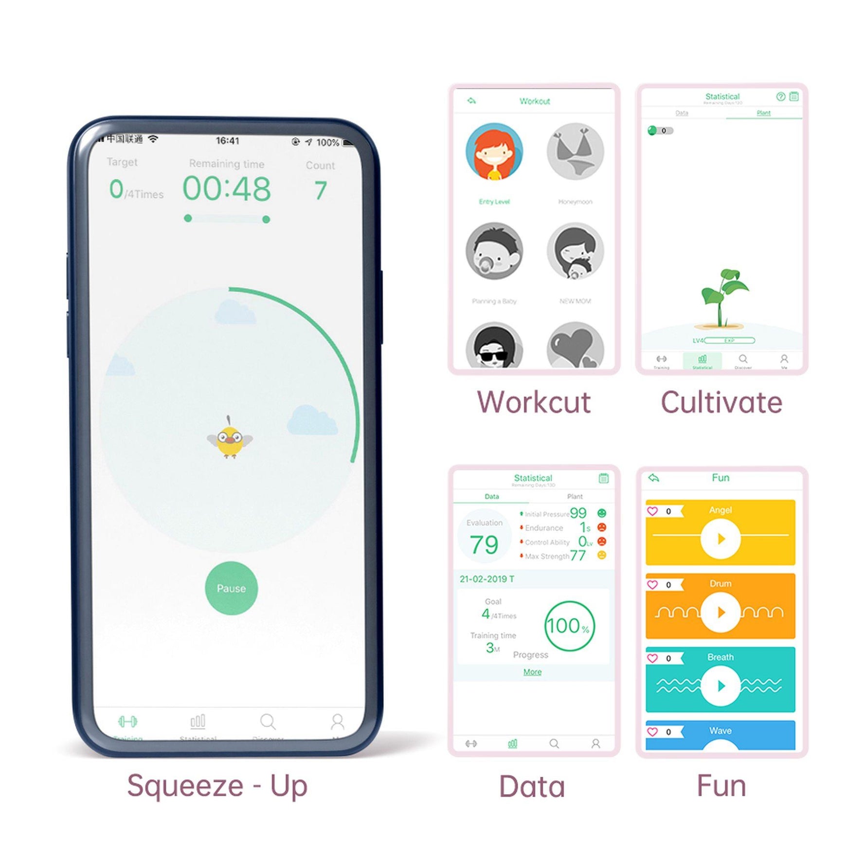 Ouă Kegel Magic Motion FitDrăguțe cu aplicație din silicon