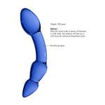 Dildo din sticlă Chrystalino Superior, albastru, 18 cm