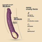 Vibrator realist Crushious Magnus Bend flexibil violet USB 22 5 cm