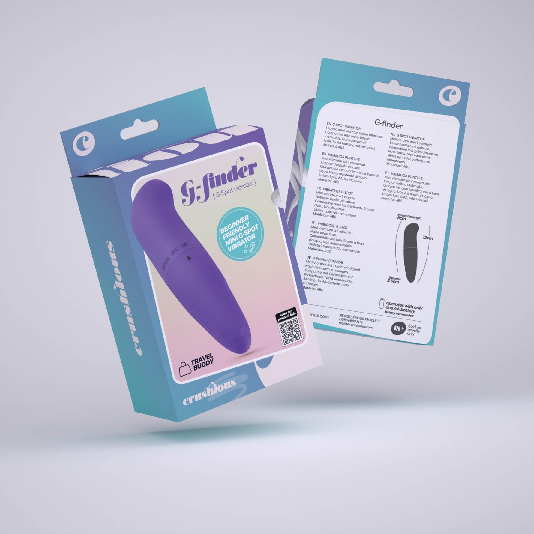Vibrator Crushious GFinder Mini pentru Punct G, Violet, 12 cm