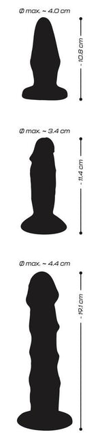 Set de 3 dildo-uri anale din PVC cristalin