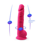 Dildo realist Silexd cu ventuză, silicon, roz, 38 cm