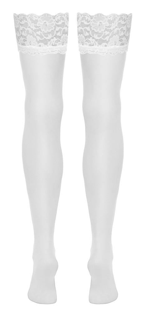 Ciorapi Cottelli LEGWEAR din dantelă albi, mărimea S