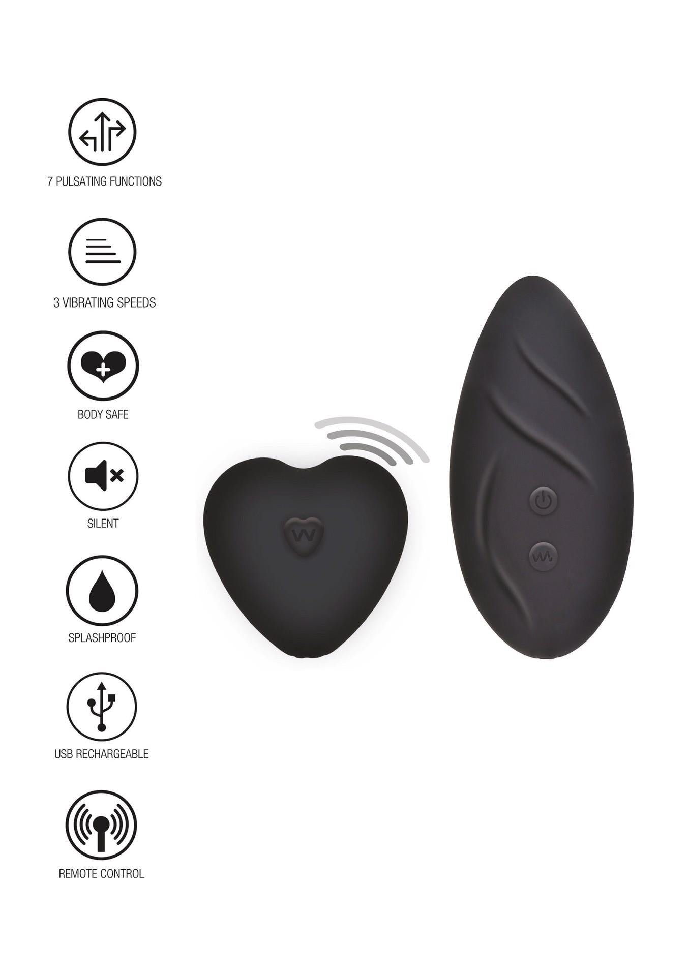 Stimulator de chiloți ToyJoy Angel, negru, cu telecomandă USB