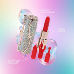 Vibrator ruj iridescent Loveline Sparkle cu accesorii