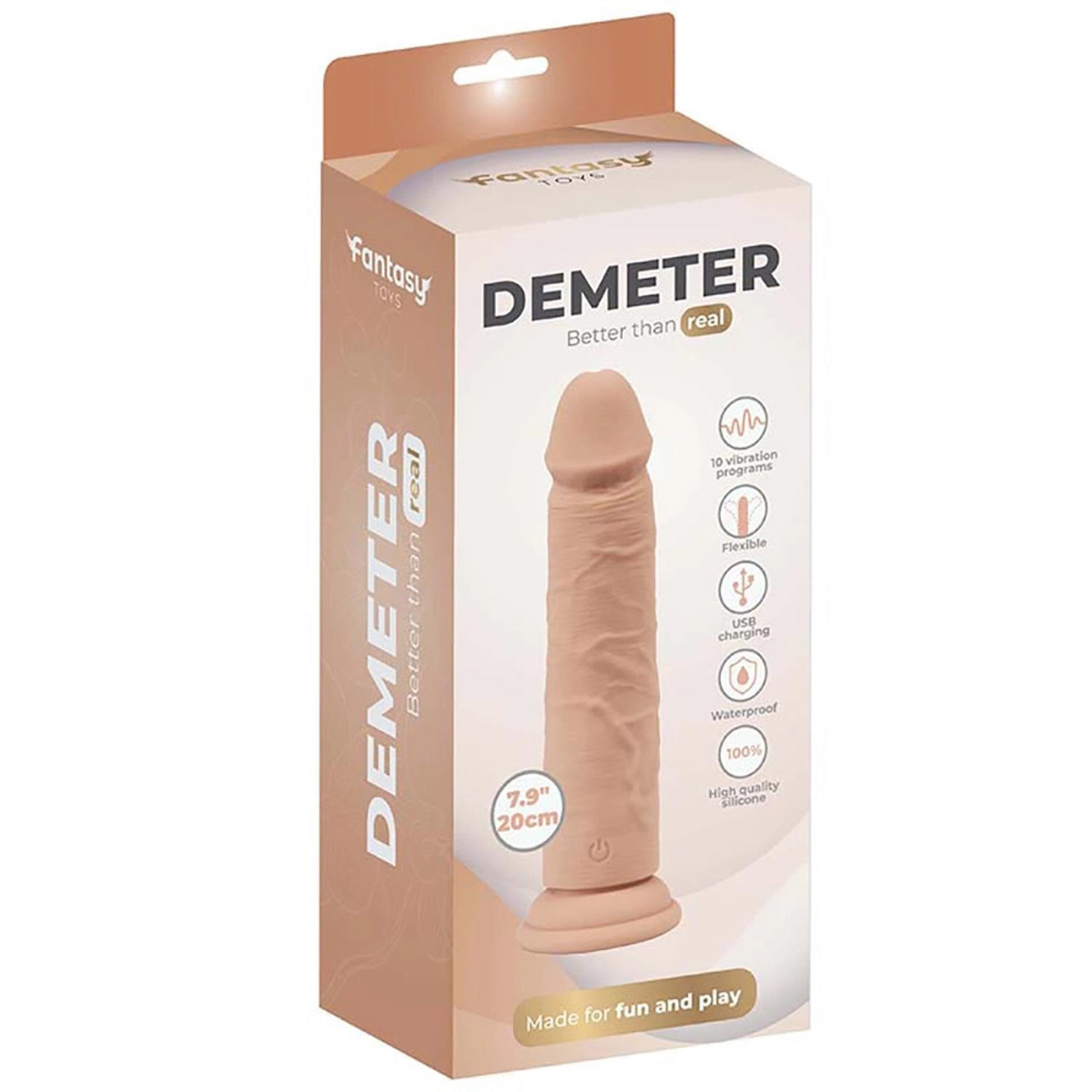 Dildo vibrant realist Fantasy Demeter 20 cm USB
