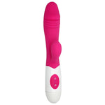 Vibrator Power Escorts din silicon cu formă de iepuraș, 20 cm, negru