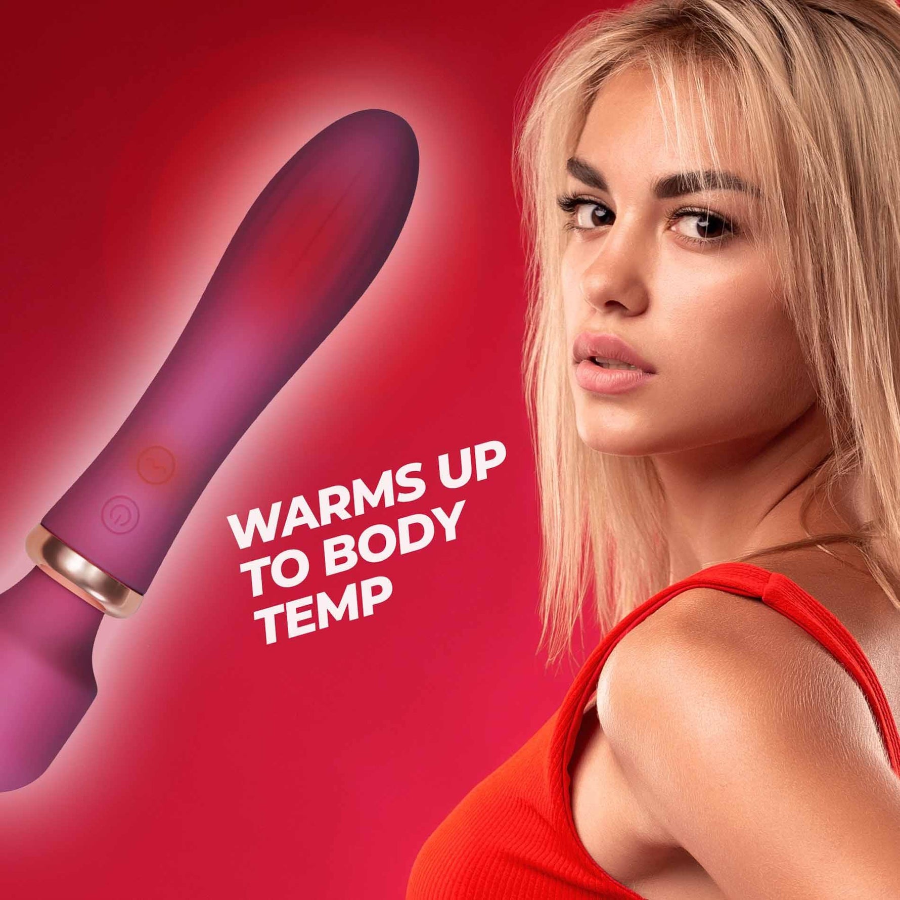 Aparat de masaj vibrant Jinx Crushious, culoare vin roșu, 21 cm