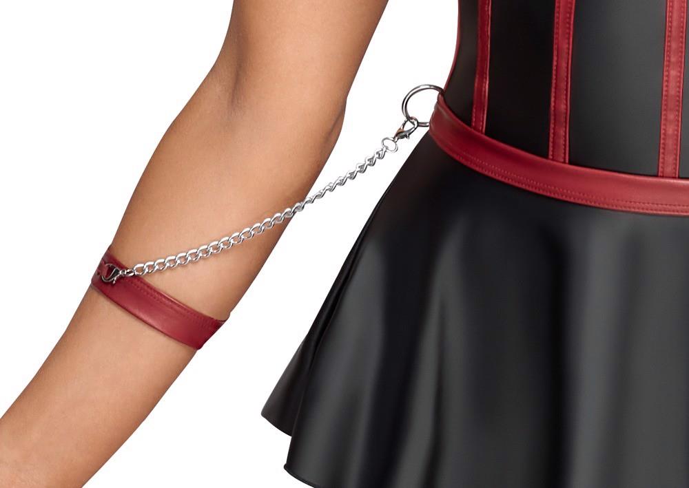 Set sutien bondage Cottelli BONDAGE 85B negru roșu pentru ridicare