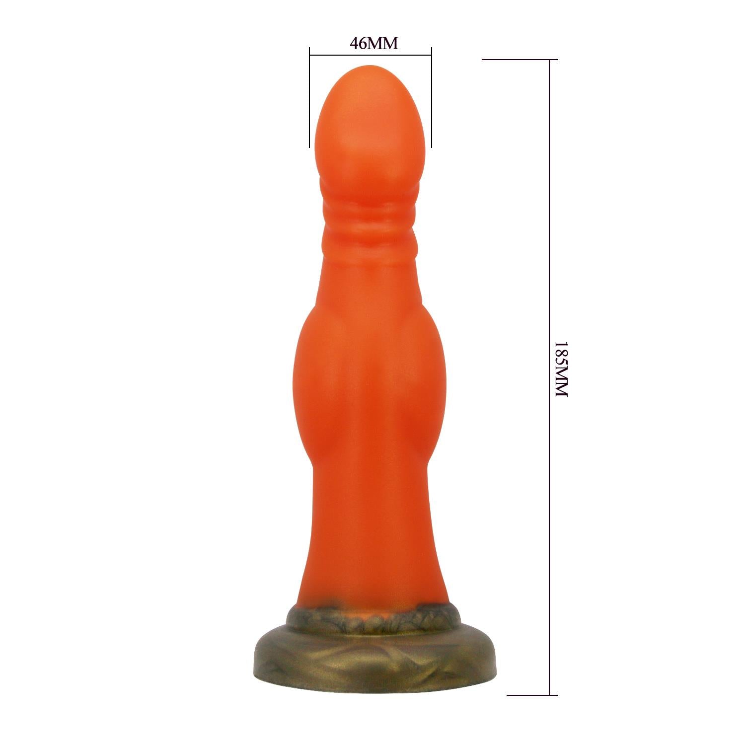 Dildo din silicon canelat Power Monsters 18,5 cm cu ventuză
