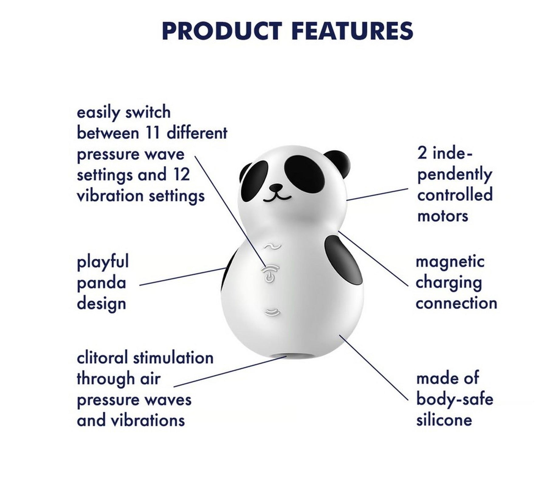 Stimulator clitoridian Satisfyer Pocket Panda Pressure Wave