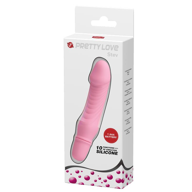 Vibrator Pretty Love Stev din silicon roz, 10 funcții, 13,5 cm