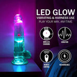 Vibrator realist RealRock cu testicule, transparent, 16,2 cm