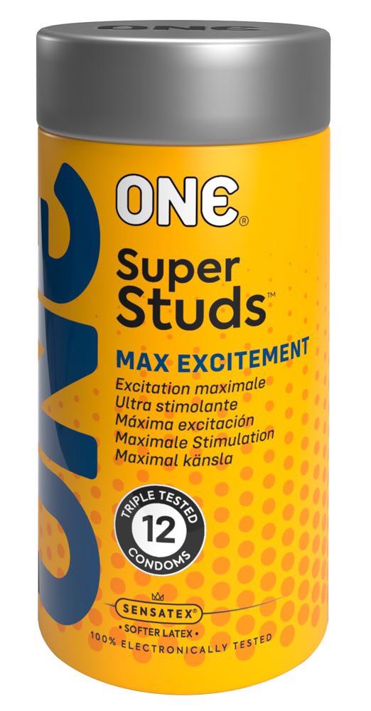 Prezervative ONE Super Studs punctate, 12 bucăți