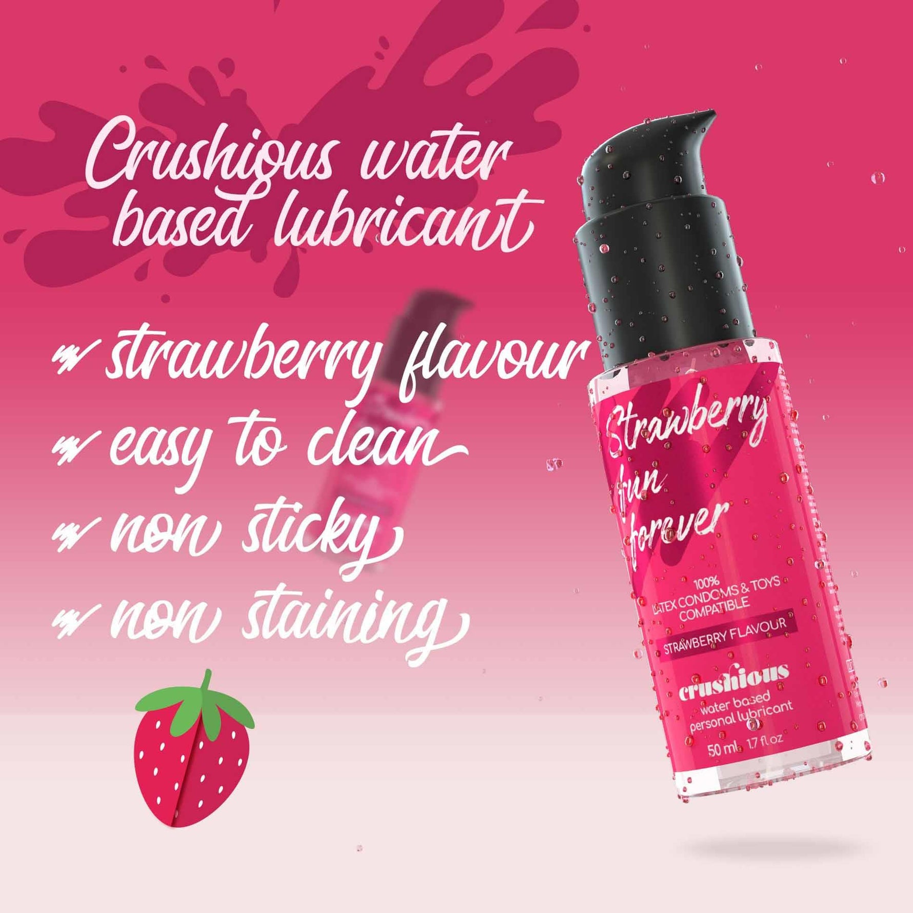 Lubrifiant Crushious cu aromă de căpșuni 50 ml