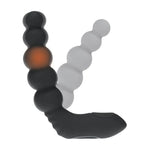 Stimulator de prostată vibrant, încălzit, flexibil, din silicon negru