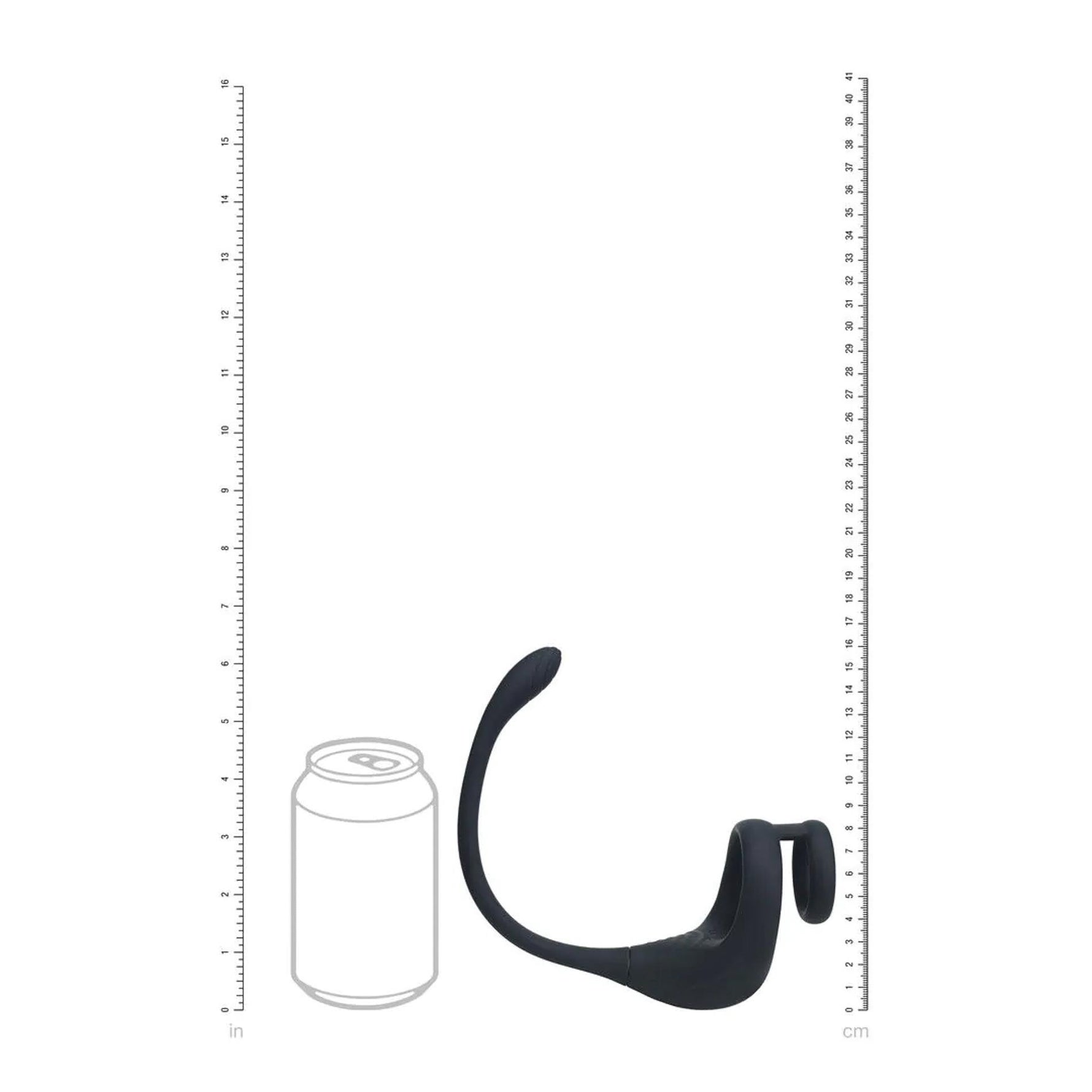 Inel de penis din silicon cu motor dublu și stimulator de prostată - Negru
