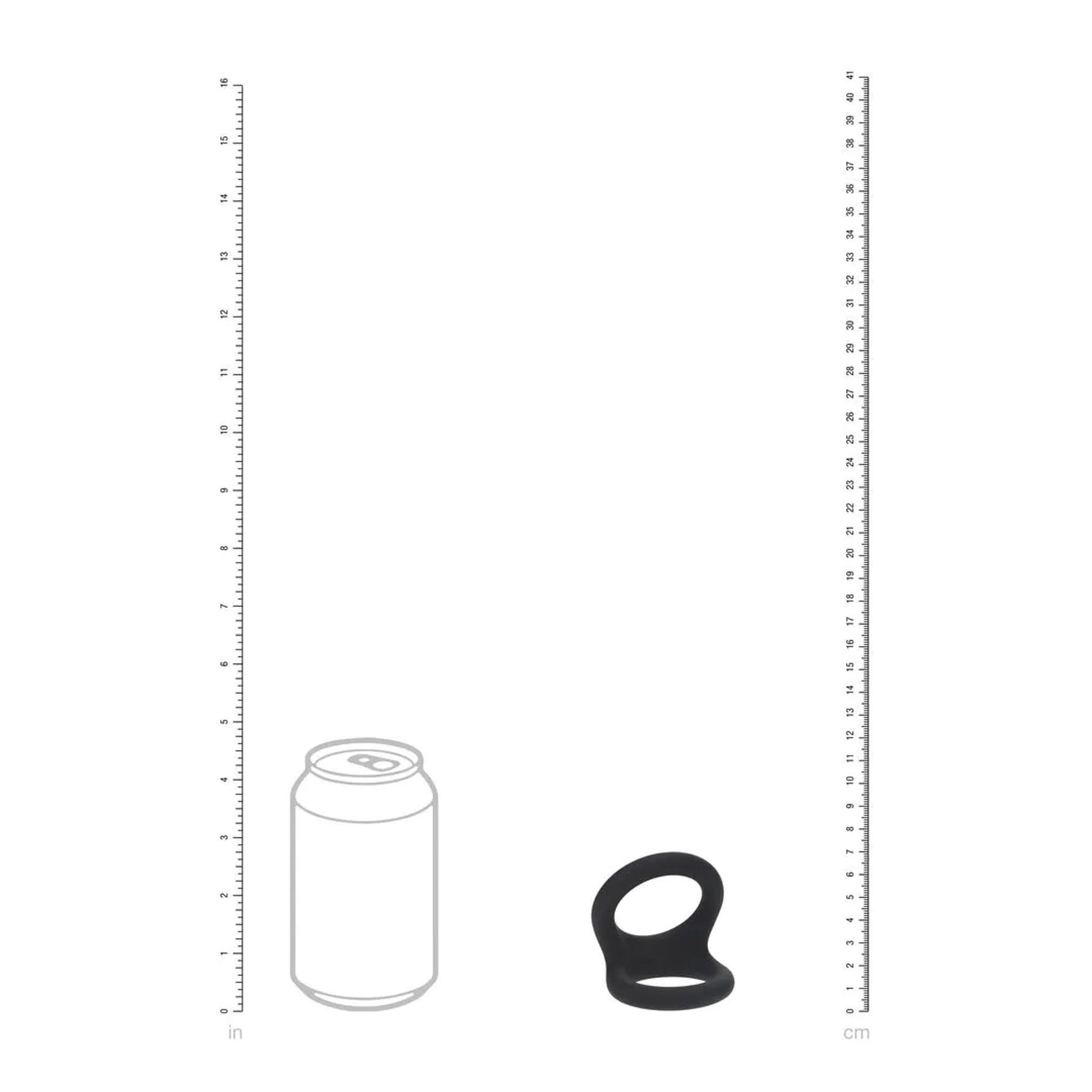 Inel dublu pentru penis Levelz din silicon, negru, L