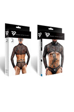 Top scurt din tul Regnes Fetish Planet negru S
