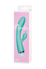 Vibrator iepure Flovetta Iris, silicon, mentă, USB, 22 cm