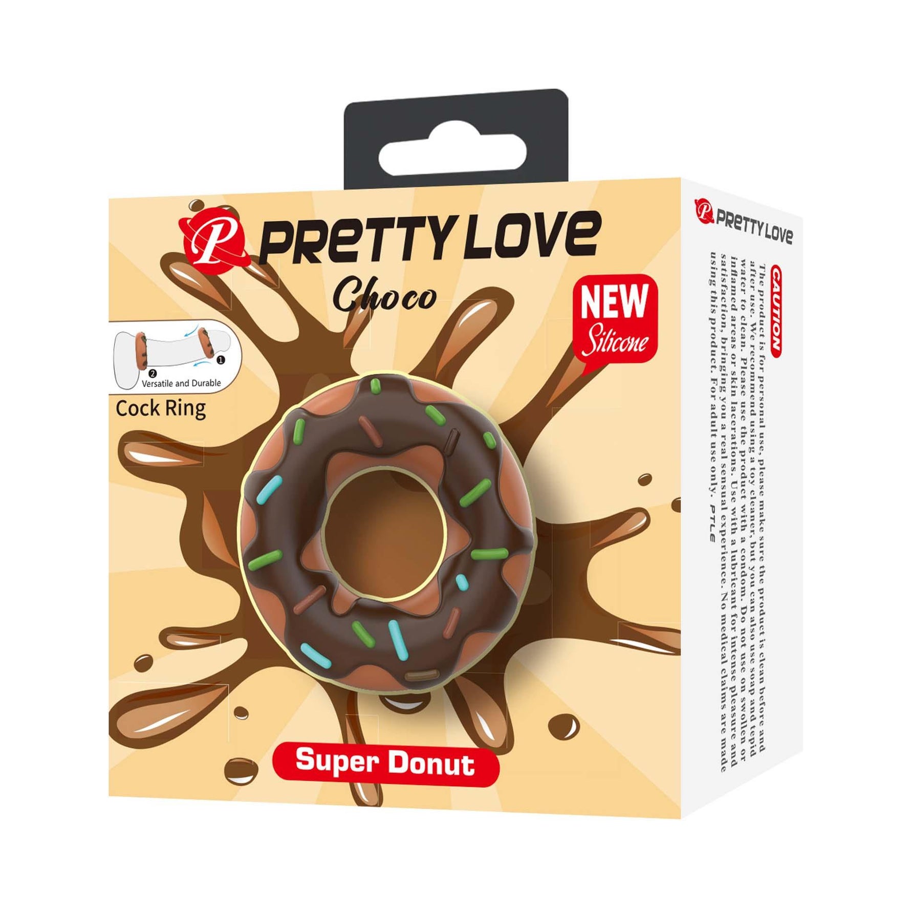 Inel pentru penis Pretty Love Choco Super Donut din silicon, super moale