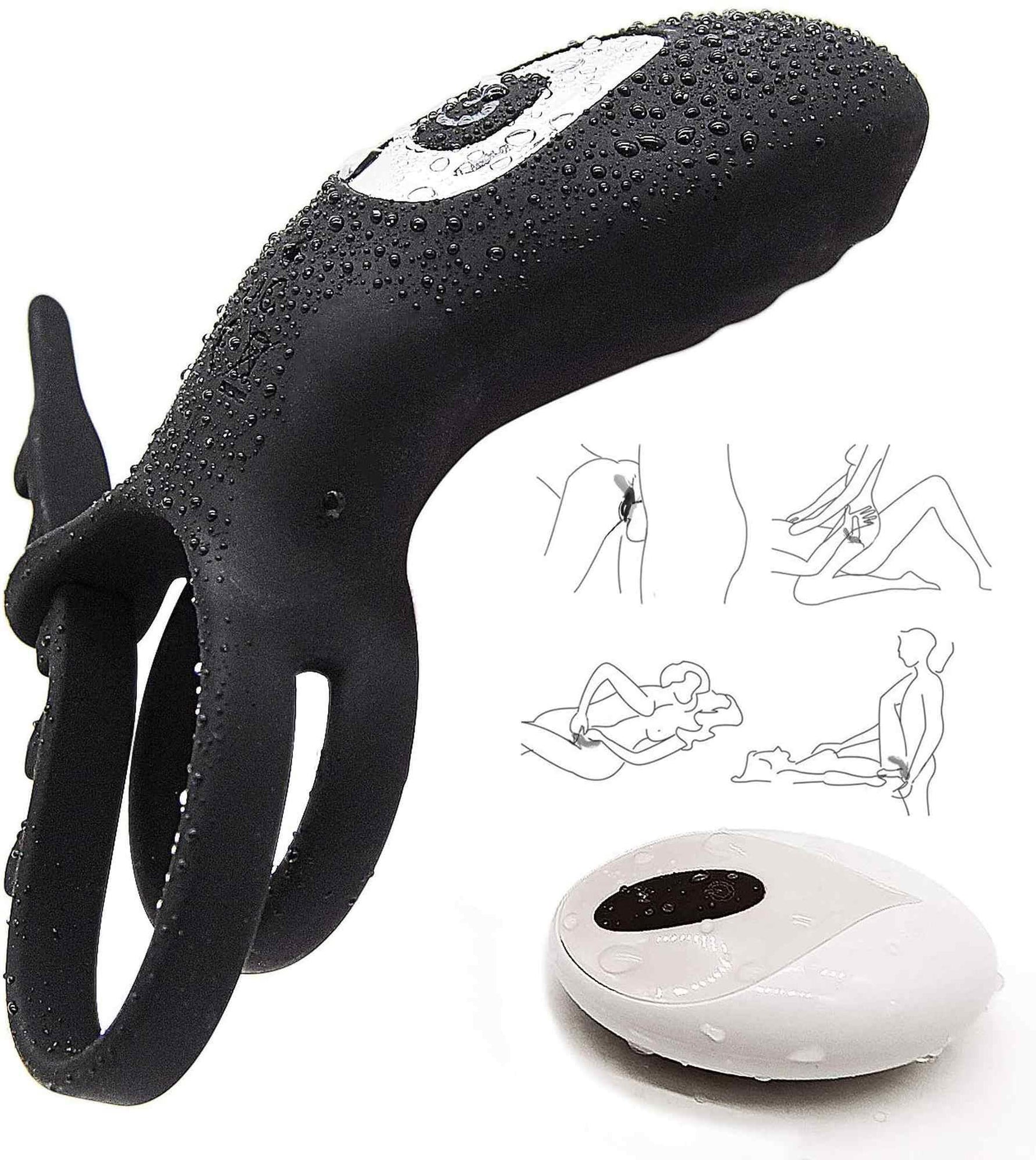 Inel vibrator dublu reglabil USB seria B cu telecomandă