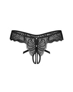 Tanga Trinise cu perle și dantelă, model Obsessive 2XL/3XL