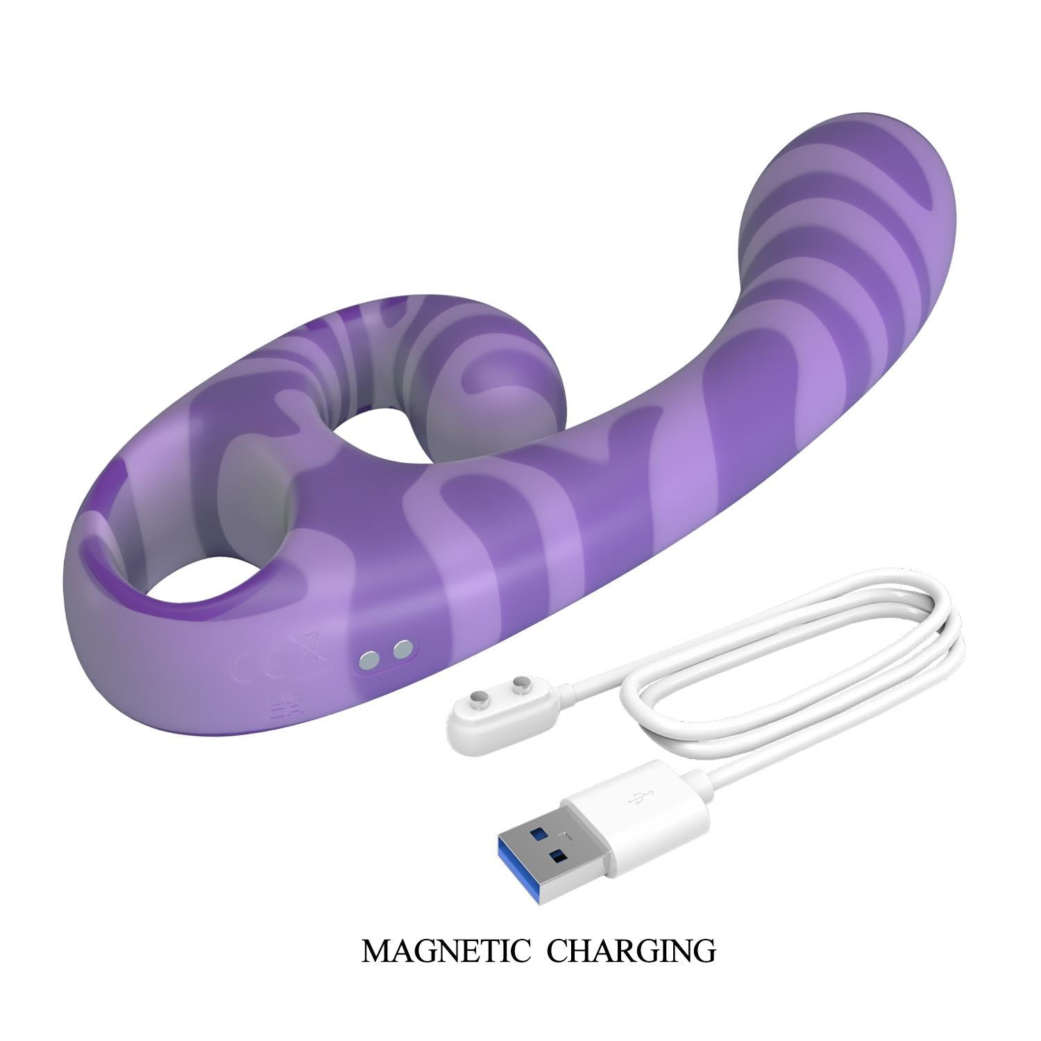 Stimulator clitoridian dublu din silicon violet Pretty Love Sumner