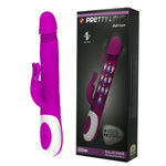 Vibrator USB Pretty Love Adrian din silicon, cu formă de iepuraș, 12 funcții