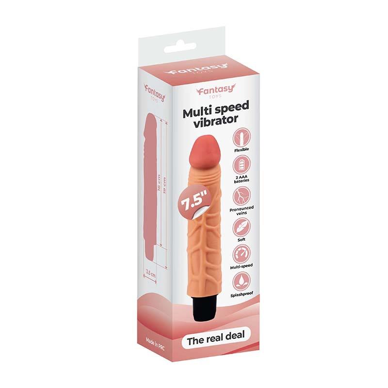 Vibrator moale The Real Deal Fantasy TPE 19 cm AAA