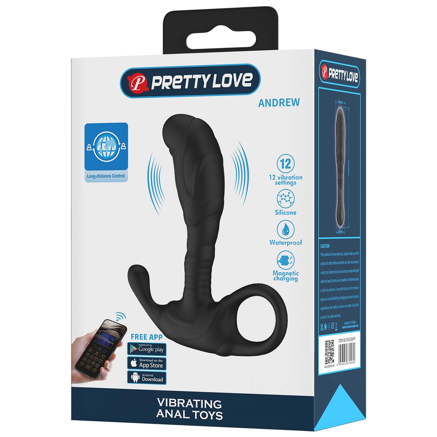 Masaj vibrant pentru prostată Pretty Love Andrew cu aplicație USB