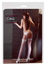 Ciorapi Cottelli LEGWEAR albi cu dantelă 20 den