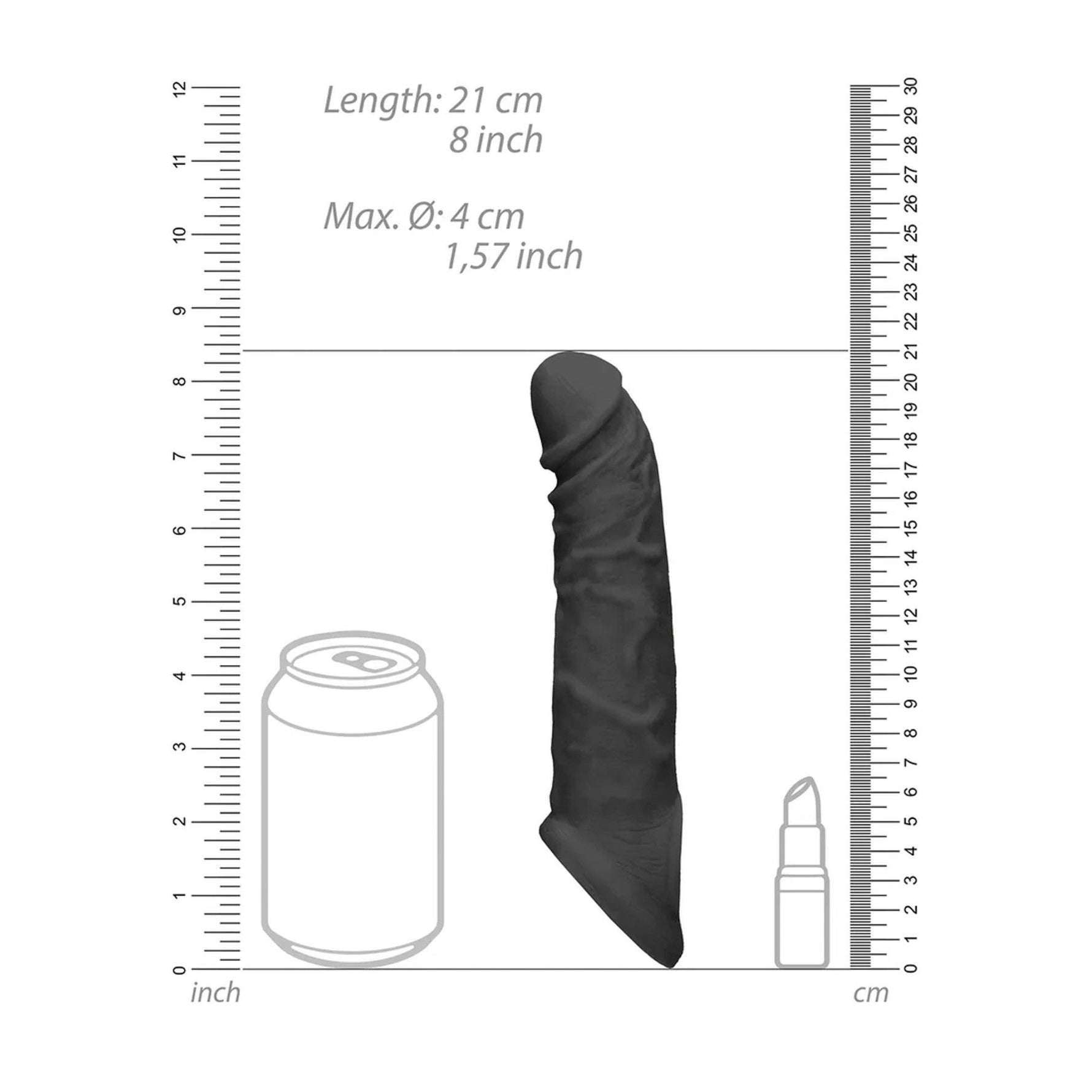 Extensor realist pentru penis RealRock 22 cm