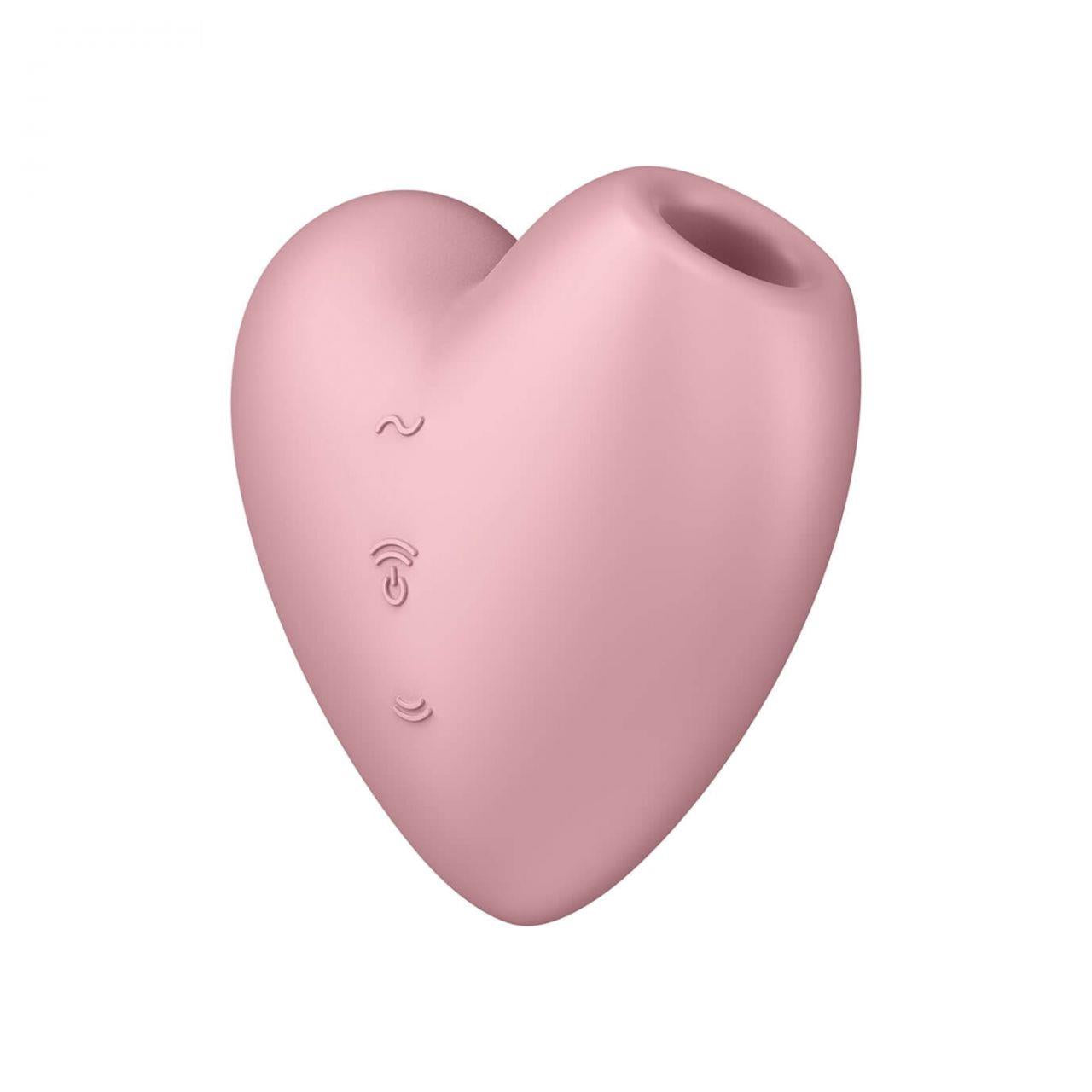 Stimulator Clitoridian Satisfyer Cutie Heart, Silicon Roșu Aprins, USB