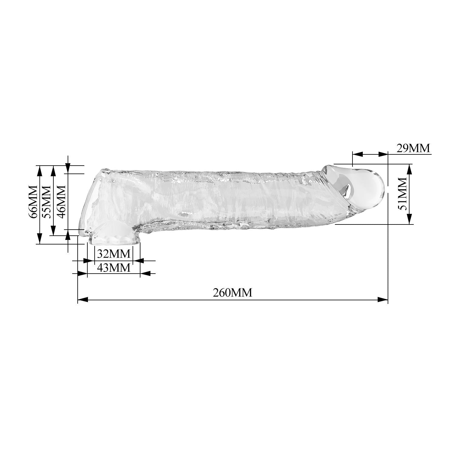 Pretty Love Extensor modular transparent pentru penis 26 cm