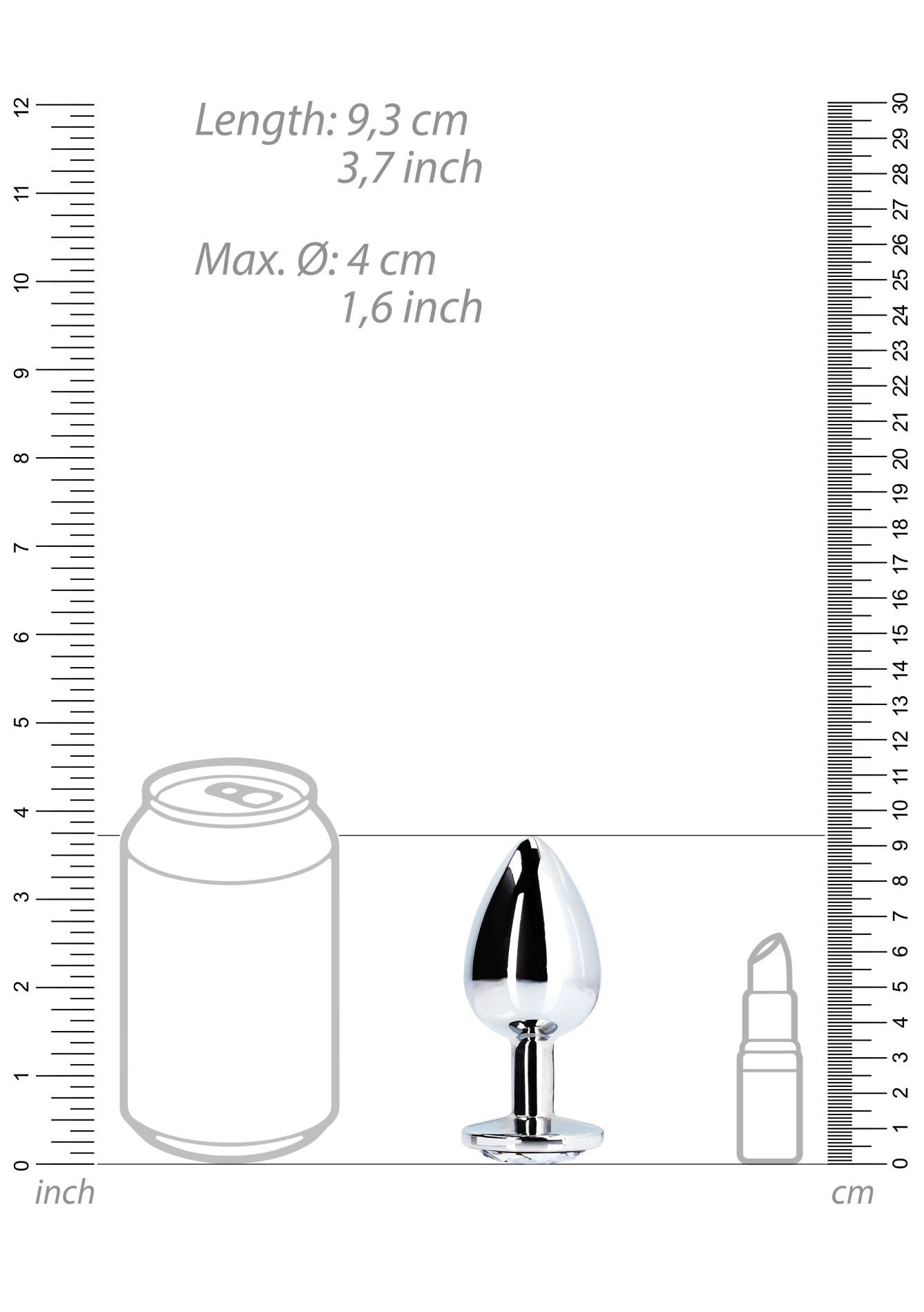 Dop anal mare din aluminiu cu bijuterie Au! 8 cm