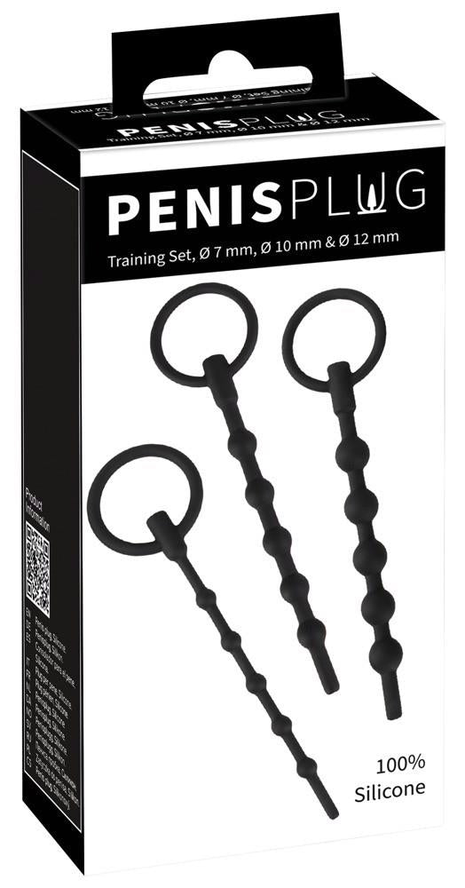 Set de 3 dopuri de penis din silicon Penisplug 16 cm