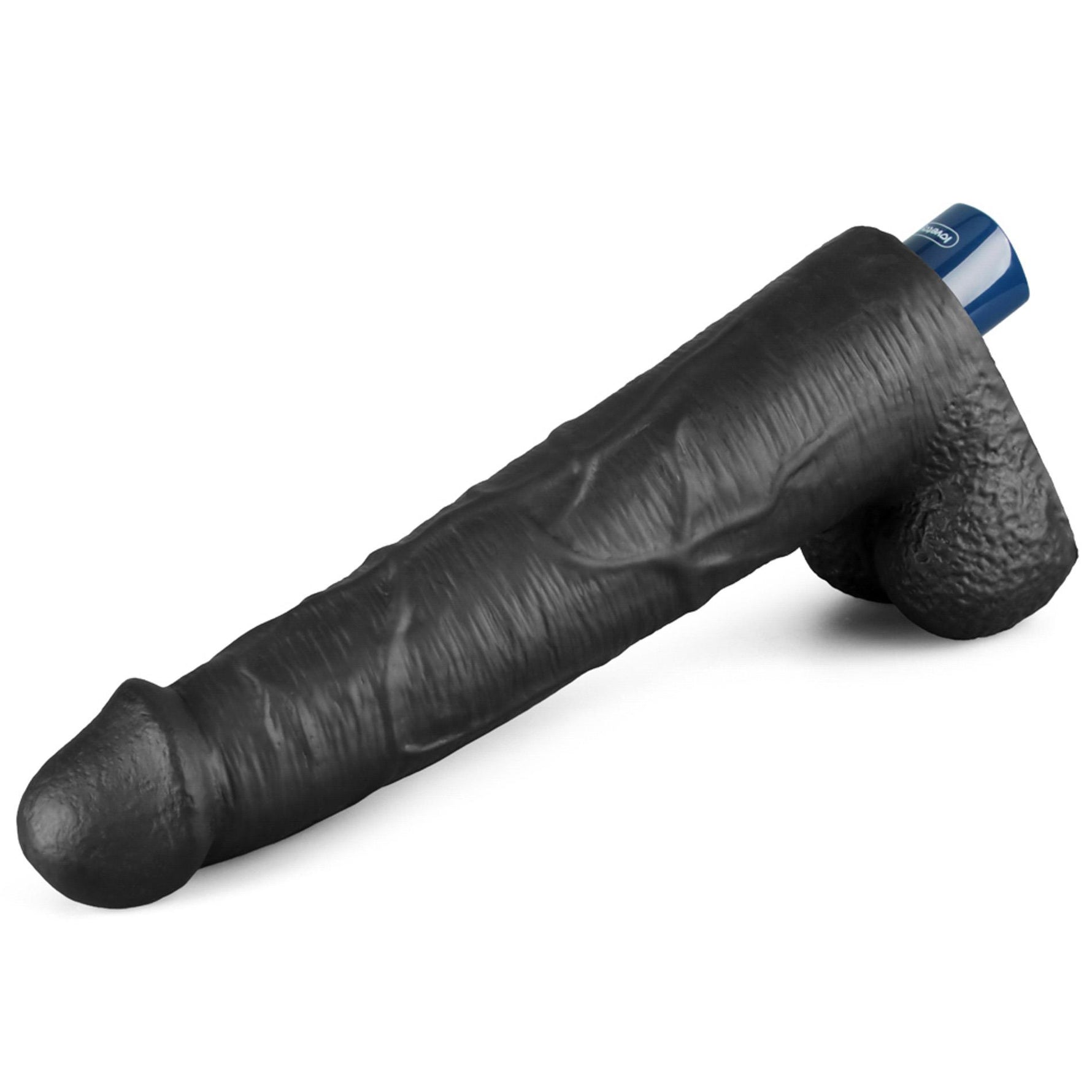 Dildo vibrant realist Lovetoy TPE negru 27cm reîncărcabil