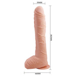 Dildo cu ventoasă Baile Beautiful Alex, culoarea pielii, 28 cm