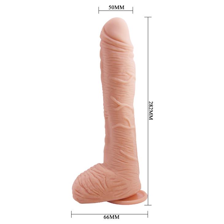 Dildo cu ventoasă Baile Beautiful Alex, culoarea pielii, 28 cm