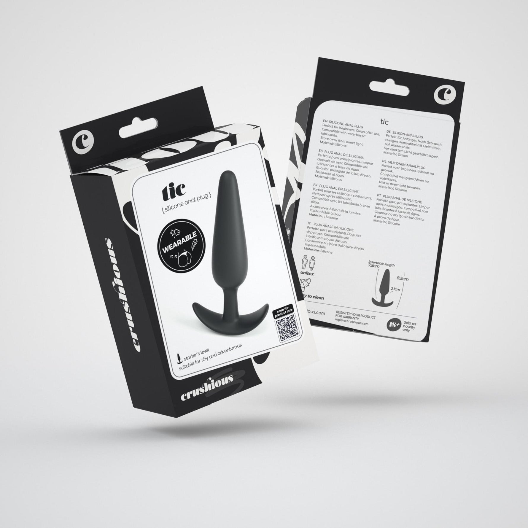 Dop anal din silicon mic Tic Crushious 8,5 cm